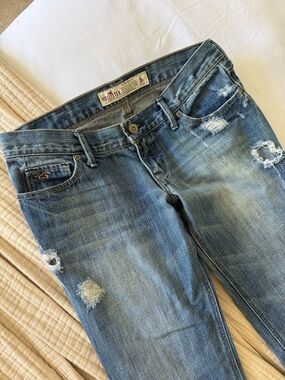 Hollister Women's Light Blue OG Distressed Venice Boot